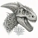 T-Rex skull tattoo design idea