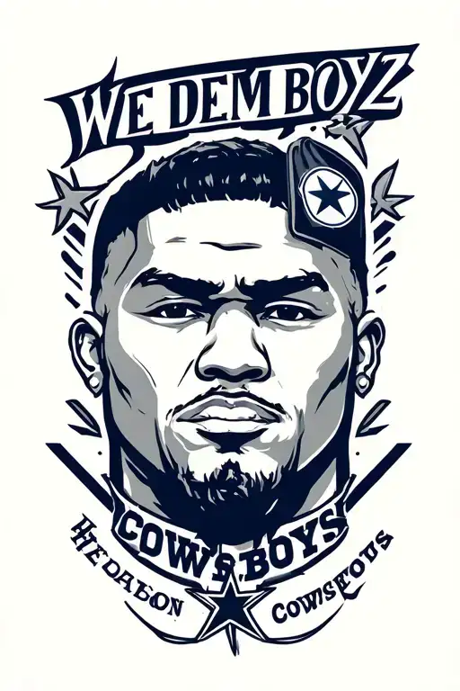 "We dem boyz " Heaven Dallas cowboys tattoo design idea