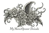 The quote " my mercy prevails over my wrath" tattoo design idea