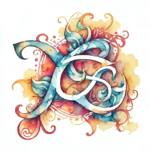 ampersand symbol surrounded tattoo design idea
