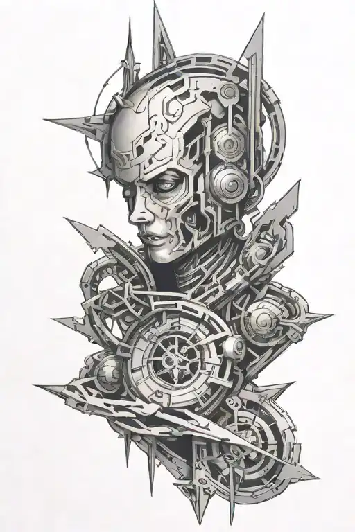 Cyber sigilism tattoo tattoo design idea