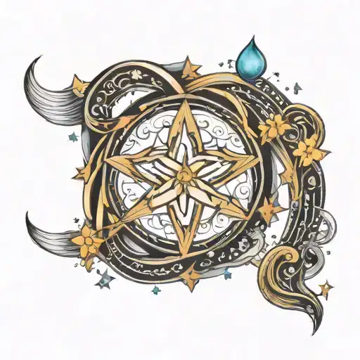 infinity loop surrouded with stars shining faithfulness work inside  tattoo design idea