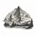 matterhorn scene tattoo design idea