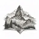 matterhorn scene tattoo design idea