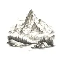 matterhorn scene tattoo design idea