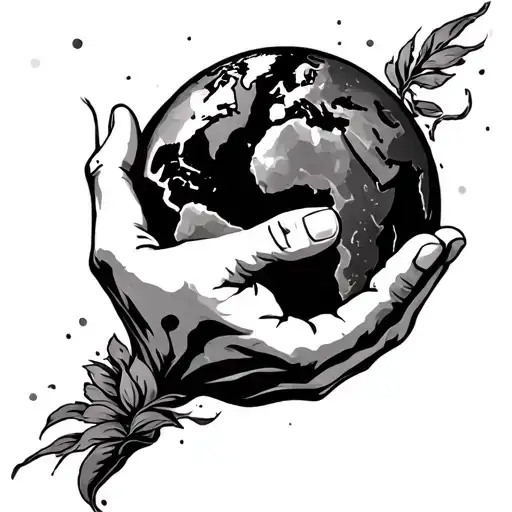 World In Hands tattoo design idea