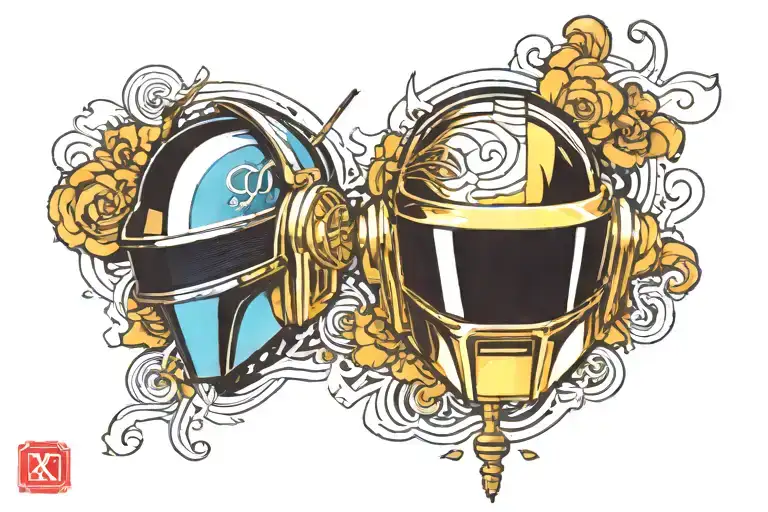 daft punk rock inspired tattoo tattoo design idea