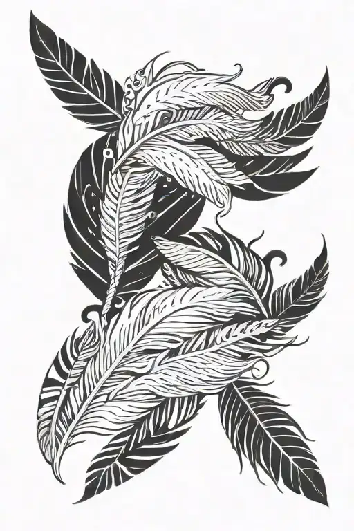 2 rates with black and white feathers with the one feather withering away  tattoo design idea