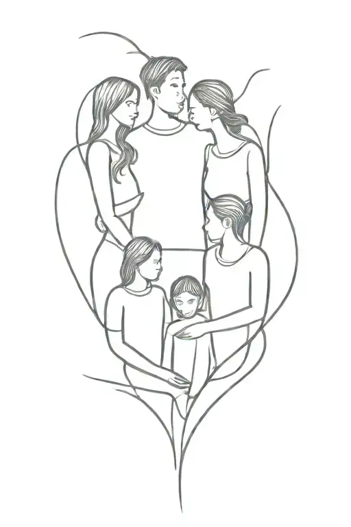 family of 5 tattoo tattoo design idea