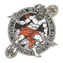 greek god atlas tattoo design idea