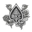 queen of spades symbol with text 'BBC Sissy' tattoo design idea