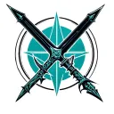 final fantasy 7 buster sword with the meteor logo behind it  tattoo design idea