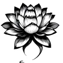 traditional lotus flower decal tattoo design idea