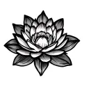 traditional lotus flower decal tattoo design idea