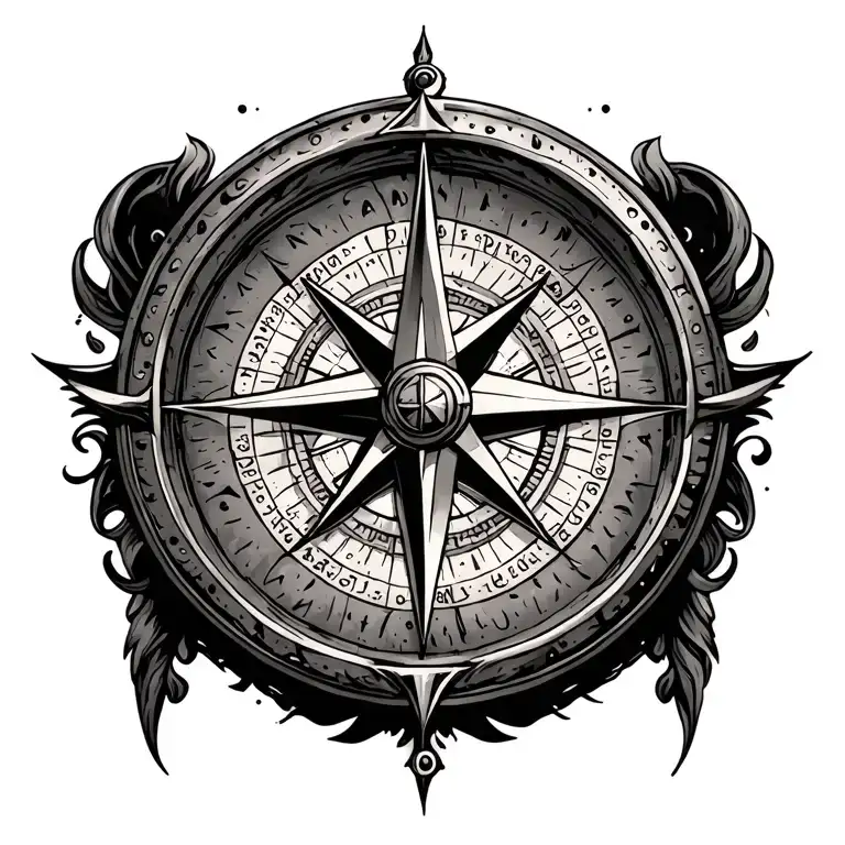 wonderlust, compass, protection, happiness  tattoo design idea