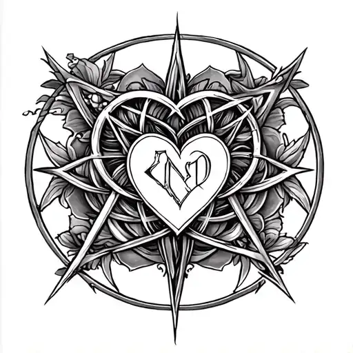 tenner with a heartagram included tattoo design idea