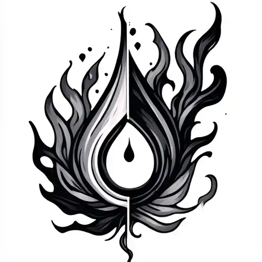 Teardrop + Flame – A teardrop on one side (loss, pain) and a small flame or light on the other (hope, divinity). Duality tattoo design idea