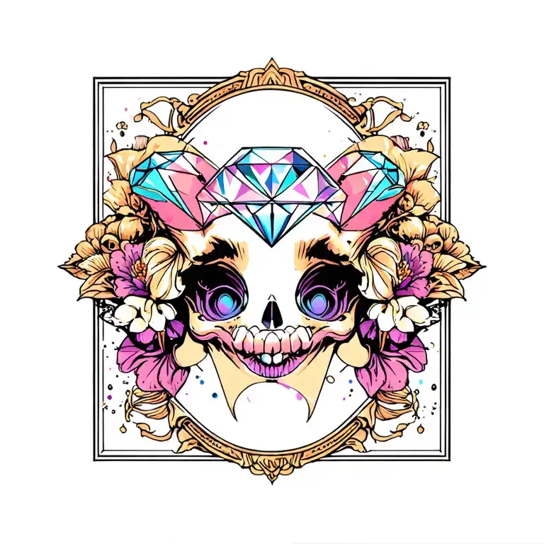 shine and crazy and diamond tattoo design idea