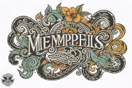 Memphis name tattoo tattoo design idea