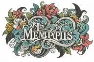 Memphis name tattoo tattoo design idea