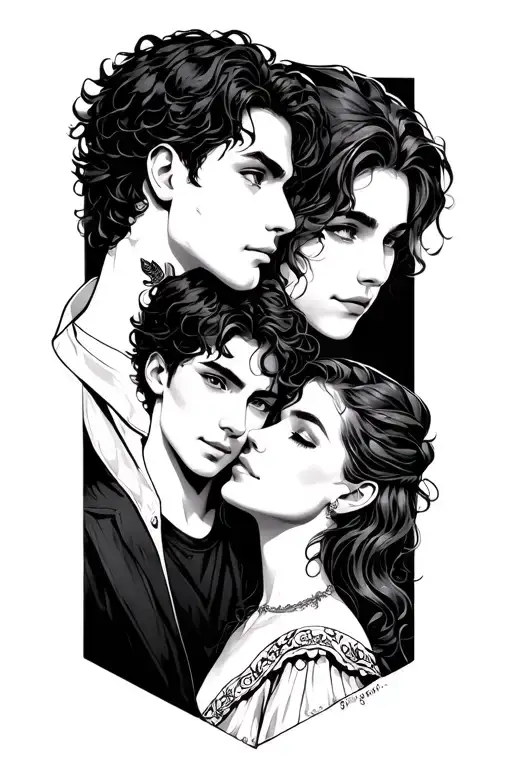 Jacob, Oliver, Penelope intertwined tattoo design idea
