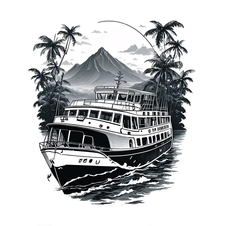 wawes, travel themed tattoo tattoo design idea