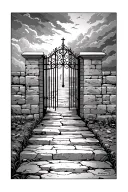 Matthew 7:13-14: narrow gate, representing difficult conscious choices that lead to a godly life tattoo design idea