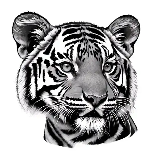 tiger cub in Mandela tattoo design idea