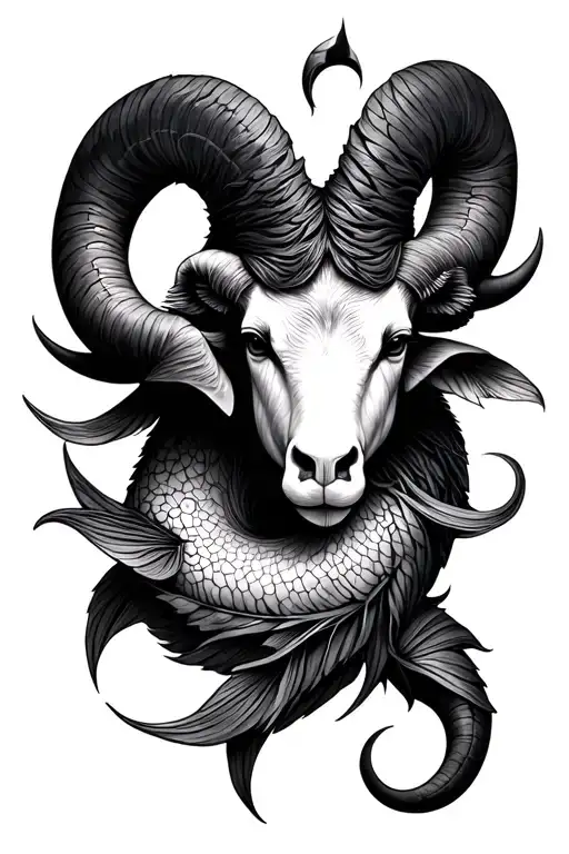 Aries, aquarius, Pisces, Taurus zodiac symbol tattoo design idea