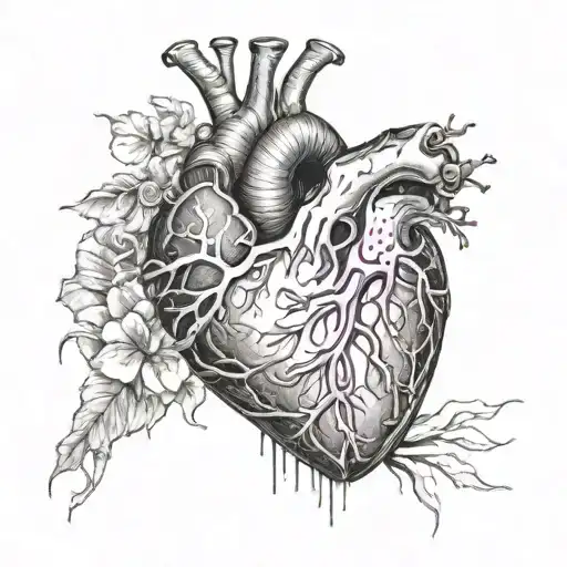 heart anatomy tattoo design idea