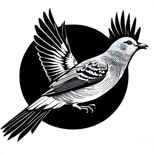 a dove and robin flying tattoo design idea
