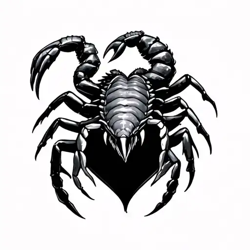 SCORPION ON A BLACK HEART tattoo design idea