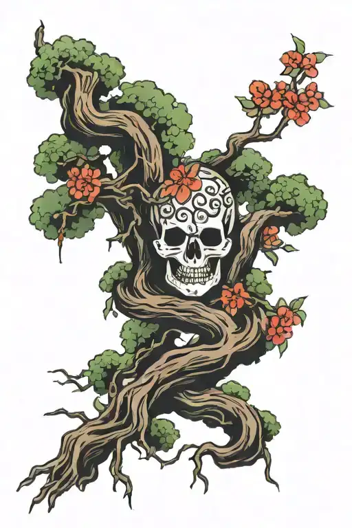 poison tree intertwined tattoo design idea