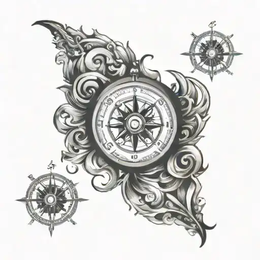 Compass chest tattoo (left pec) tattoo design idea