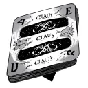 Clau's name on cards separated by letters for knuckles tattoo design idea