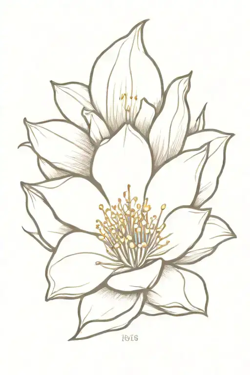 stamp with a bitterroot flower 406 tattoo design idea