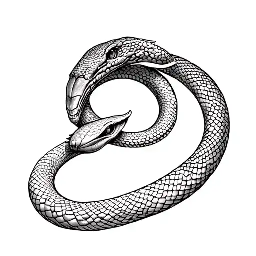 archaic ouroboros snake tattoo design idea