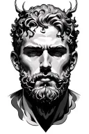 David holding goliaths head chopped tattoo design idea