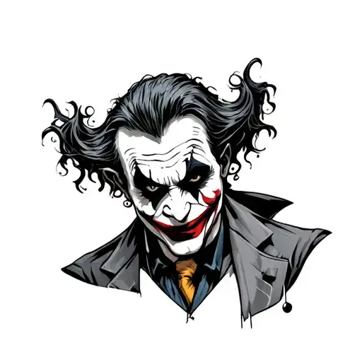 joker and evil cartoon characters tattoo design idea
