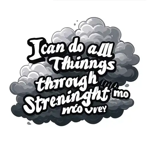 I can do all things through Christ who strengthens me. add clouds tattoo design idea