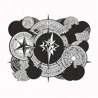 nordic compass tattoo design idea