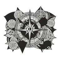 nordic compass tattoo design idea