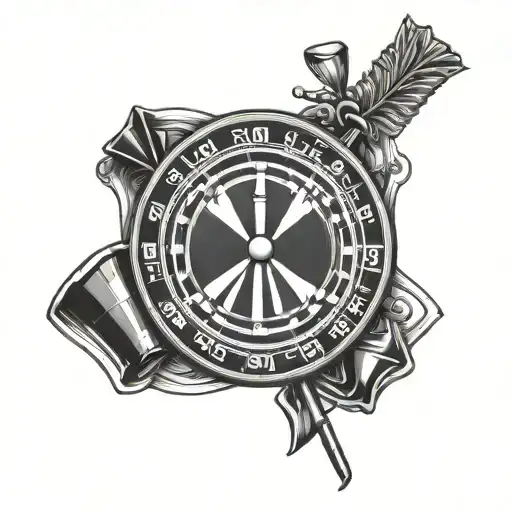 darts snooker poker cards tattoo design idea