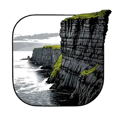 airplane window fines lines minimalist cliffs of moher inside tattoo design idea