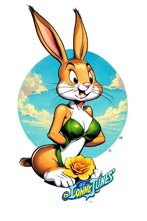 looney tunes lola bunny chilling tattoo design idea