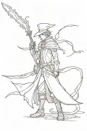 red mage final fantasy scene tattoo design idea