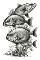 underwater scene tattoo design idea