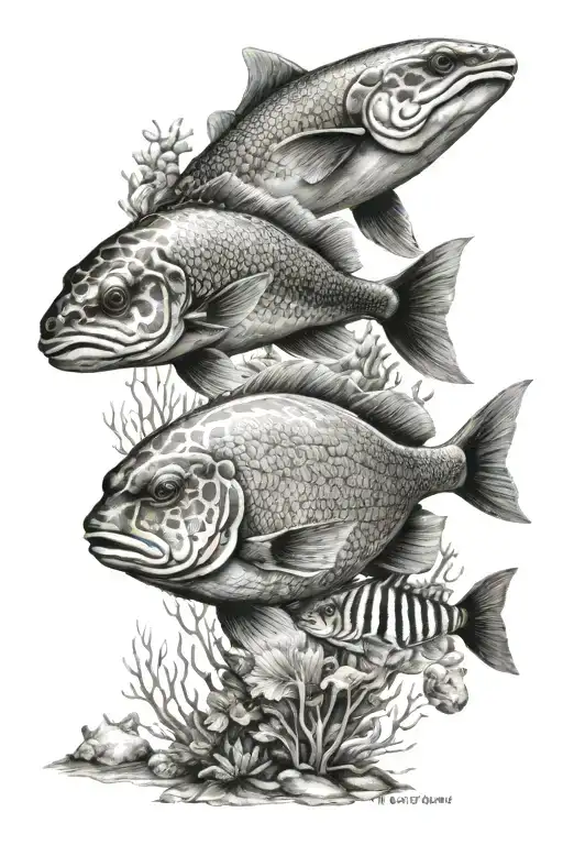 underwater scene tattoo design idea