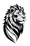 lion and commpas tattoo design idea
