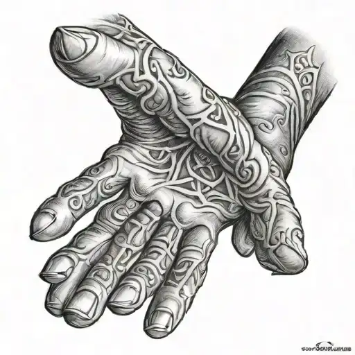 An open hand tattoo design idea